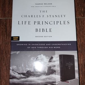 NASB Charles F. Stanley Life Principles Bible 2nd Edition Leathersoft Bl…